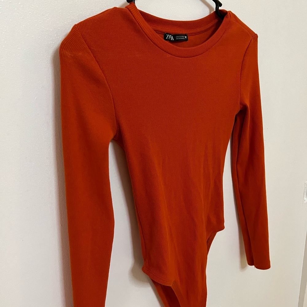 Zara bright orange body suit